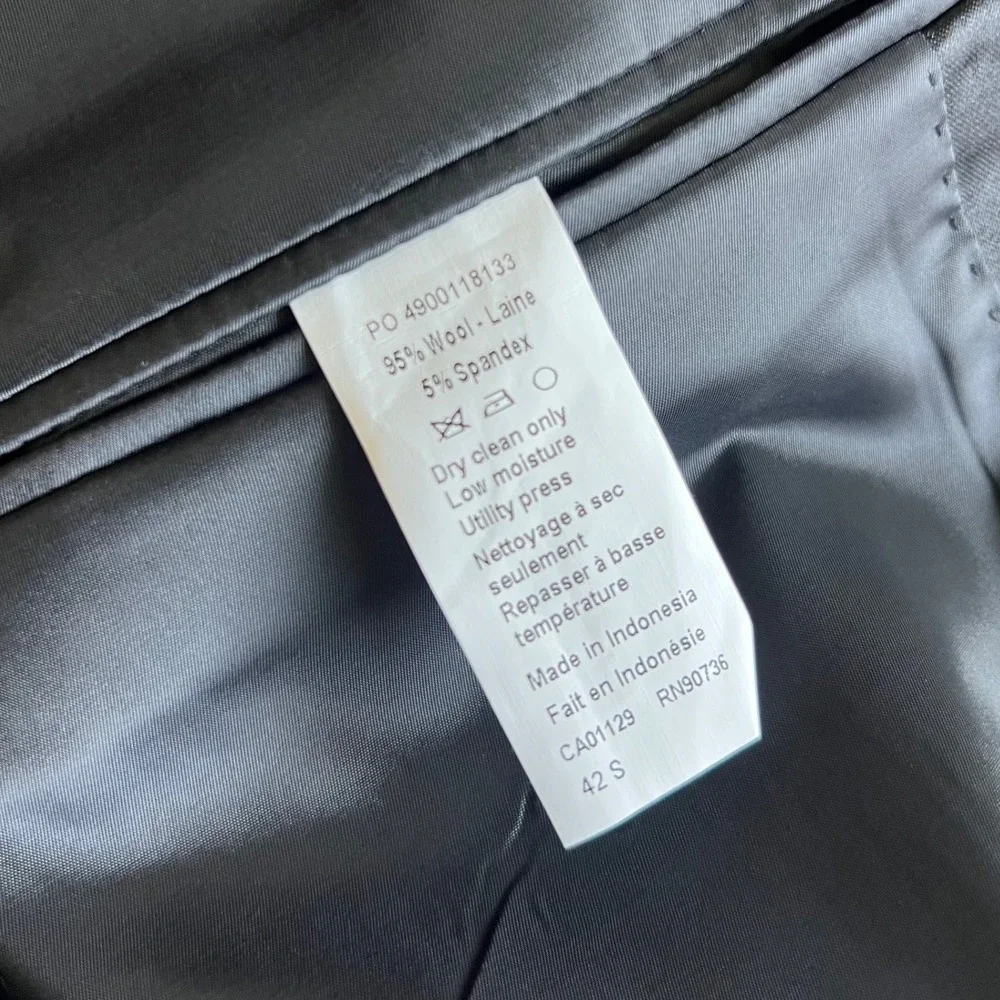Calvin Klein Slim Fit Infinite Stretch‎ Black Tuxedo Jacket Wool Blend 42S 0809